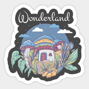 wonderland fantasy home Sticker